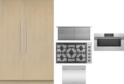 6 Piece Package Includes Refrigerator, Freezer, Cooktop, Wall Oven, Hood And Dishwasher